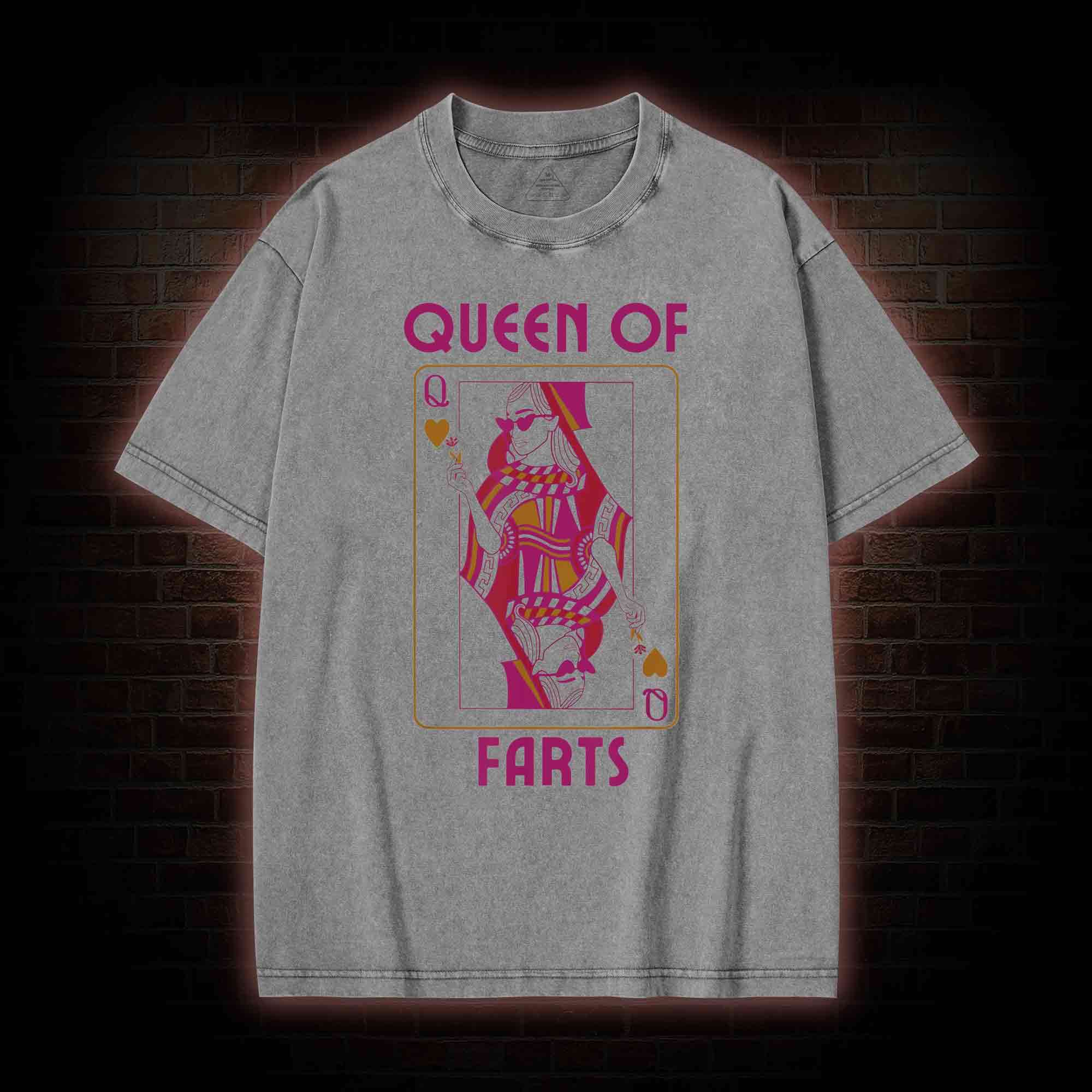 Queen of Farts Washed T-shirt