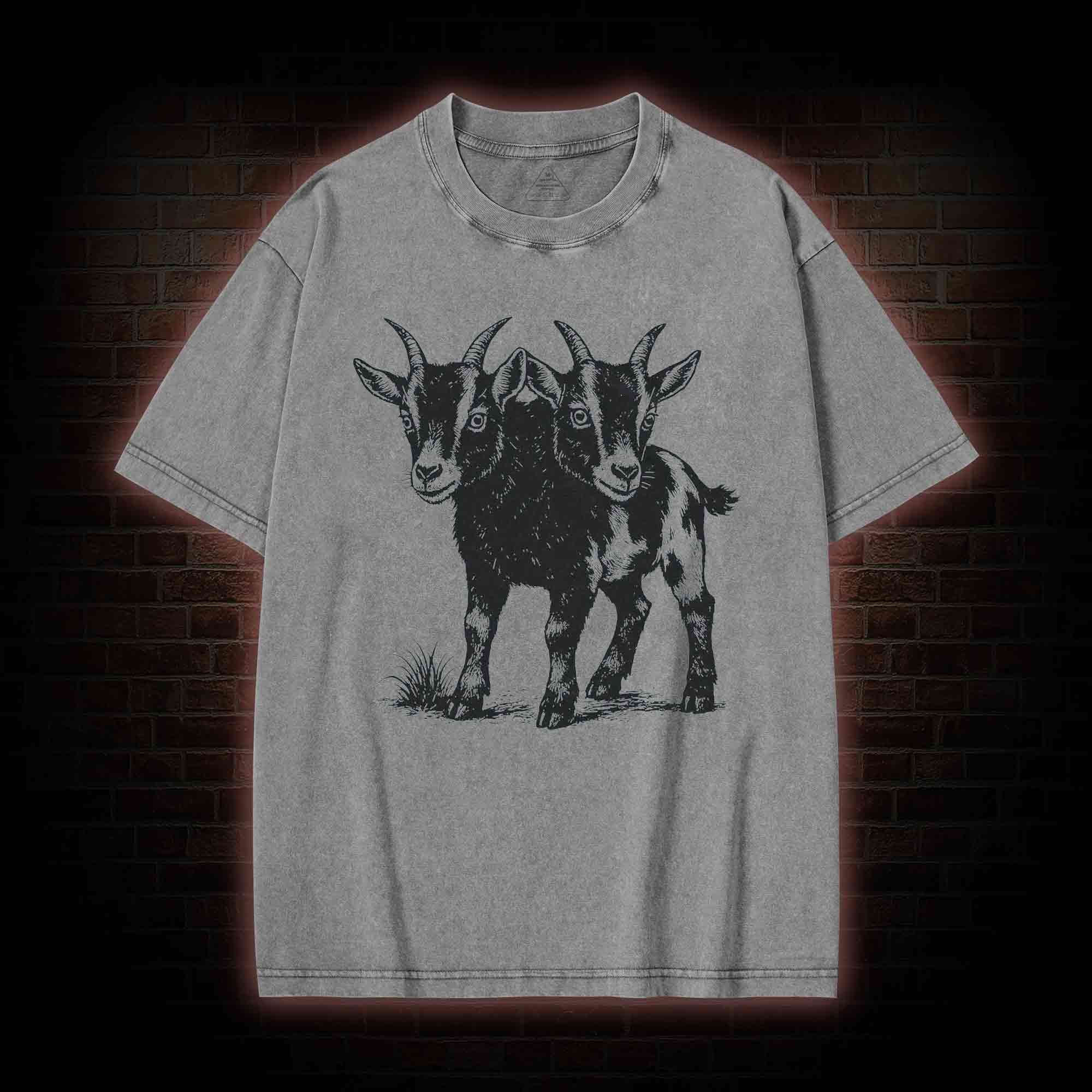 Two Headed Goat Washed T-shirt