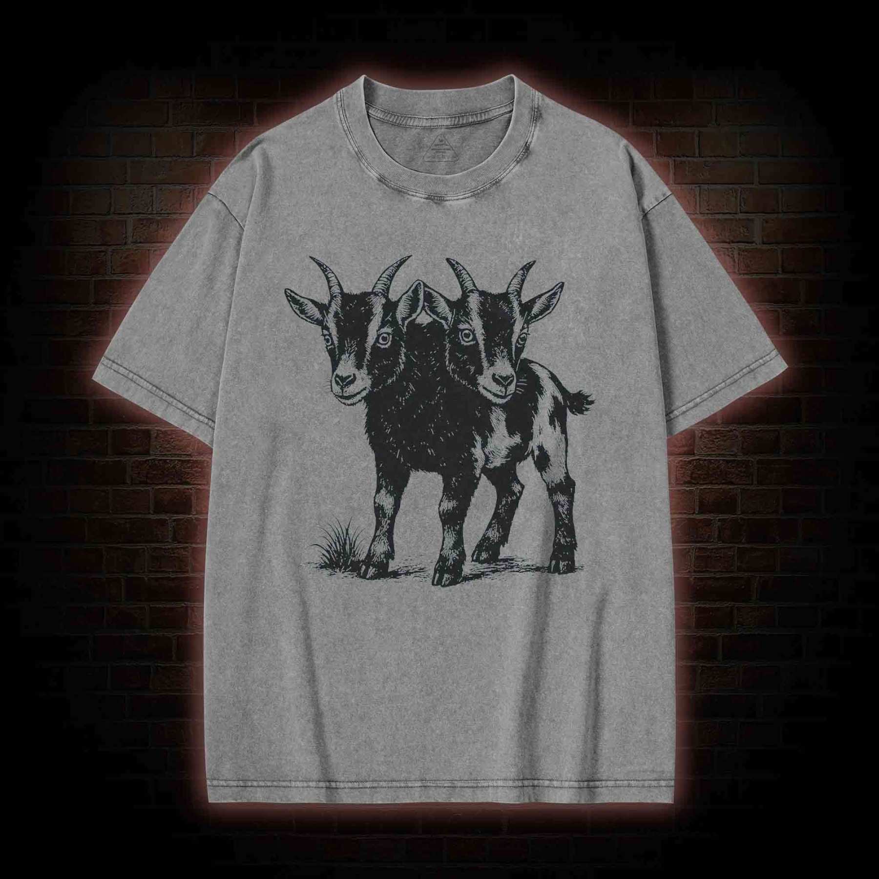 Two Headed Goat Washed T-shirt