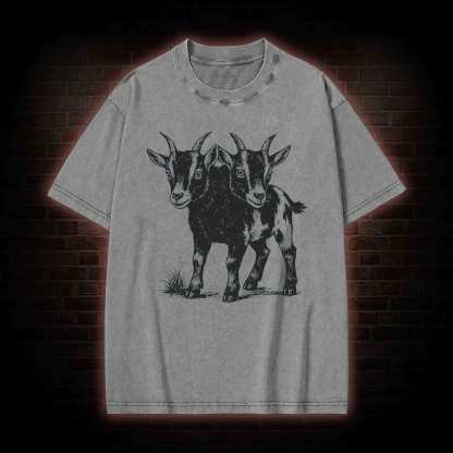 Two Headed Goat Washed T-shirt