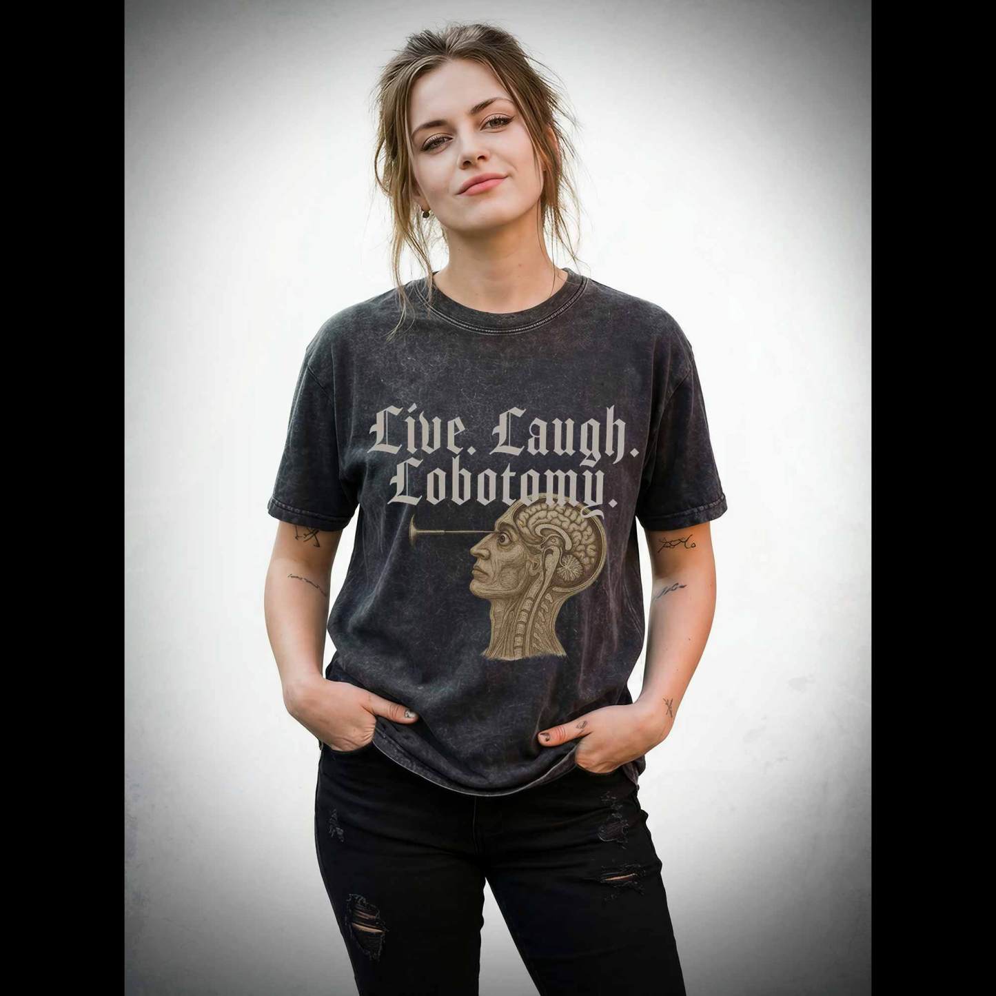 Live Laugh Lobotomy Washed T-shirt