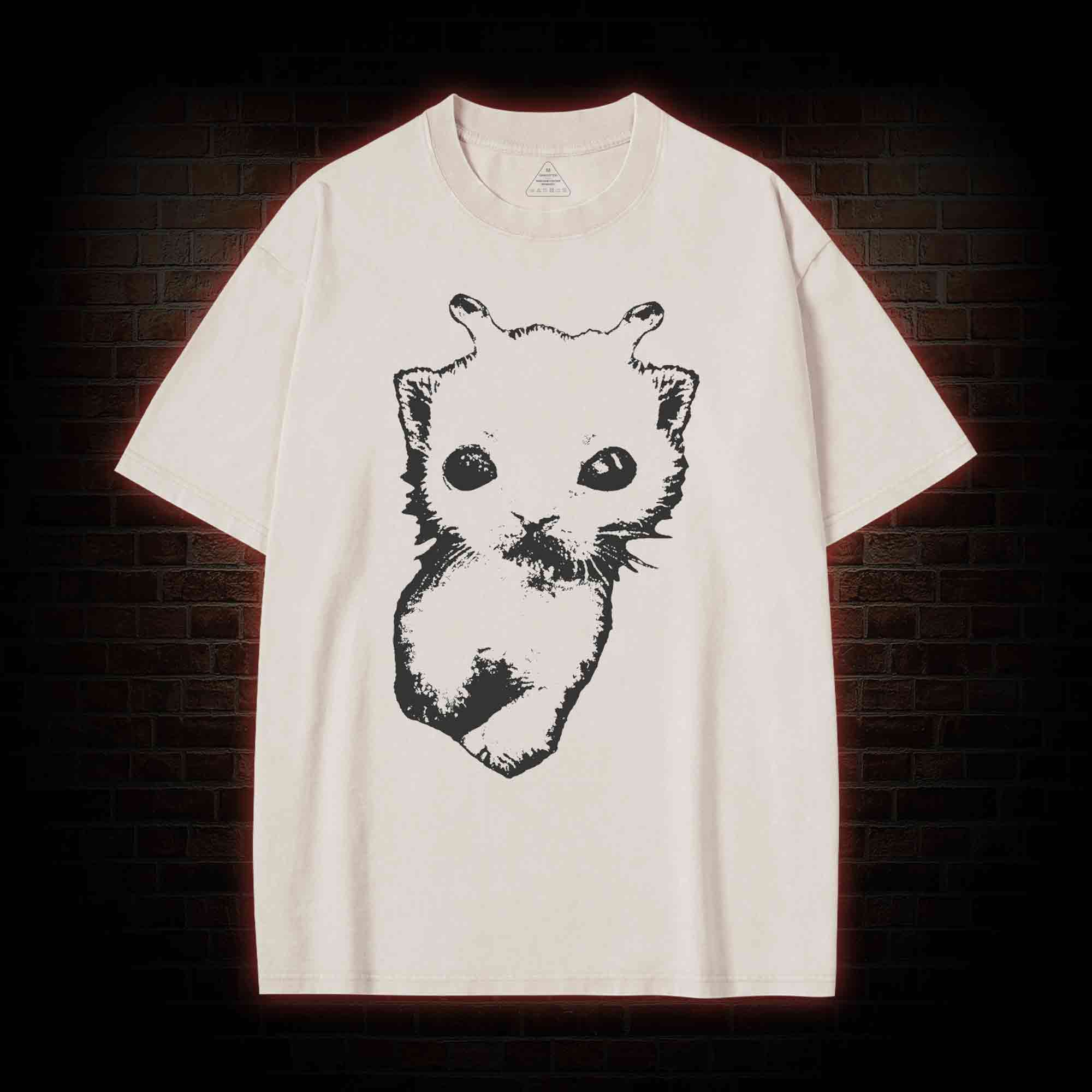 Silly Cat Alien Washed T-shirt