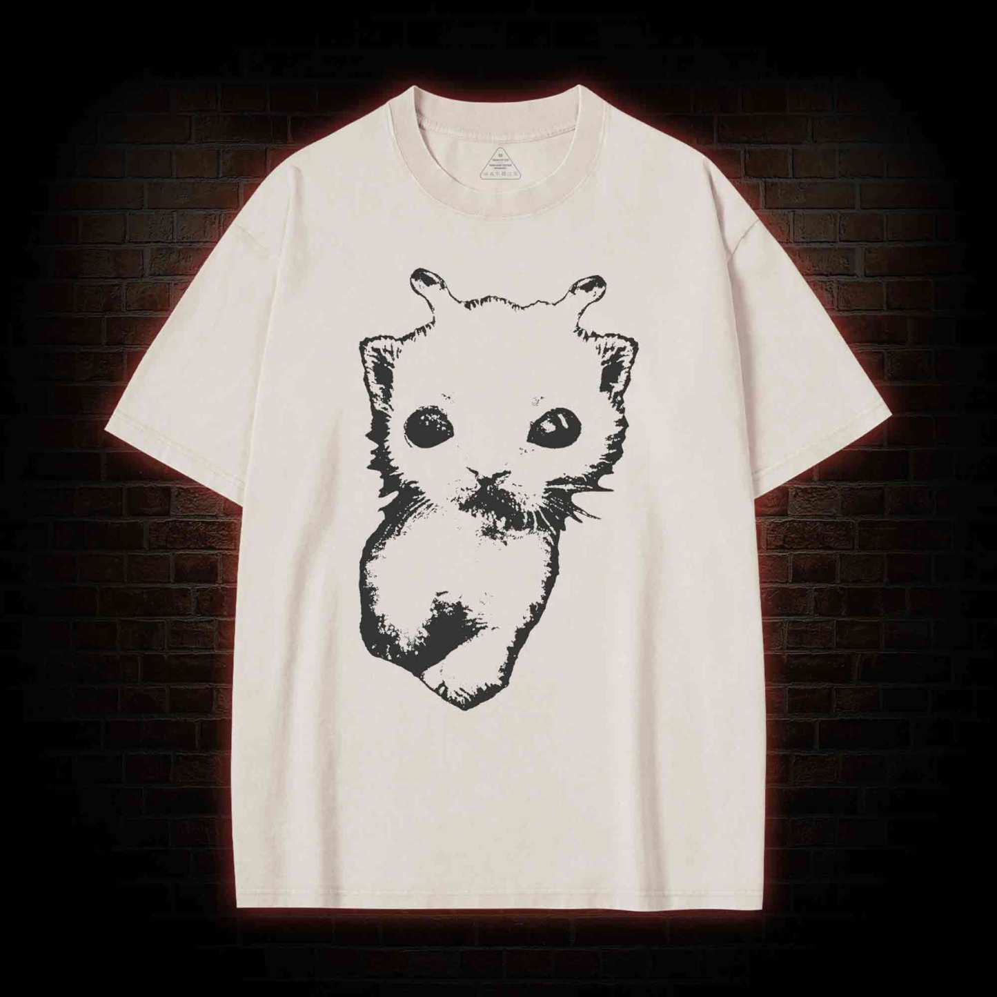 Silly Cat Alien Washed T-shirt