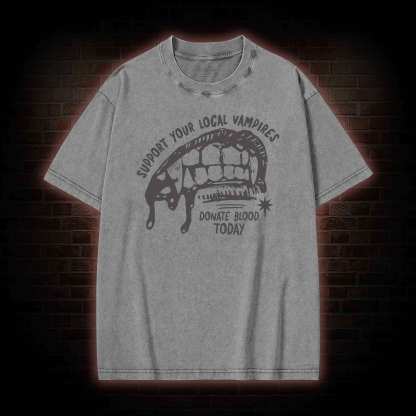 Support Local Vampires Washed T-shirt