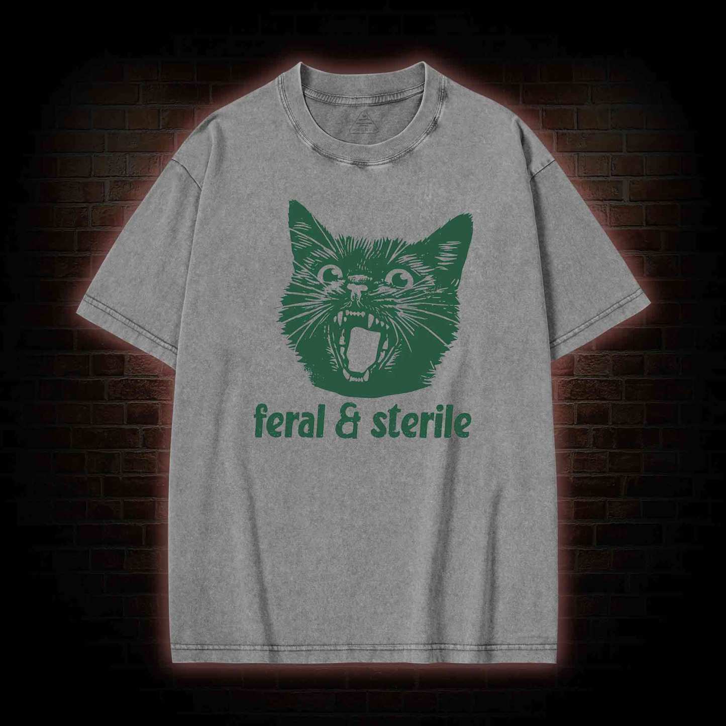 Feral and Sterile Cat Washed T-shirt