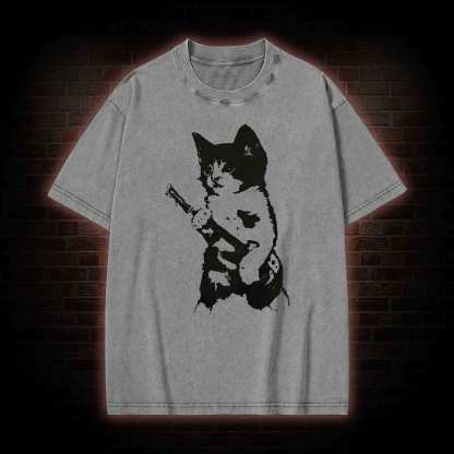 Rockstar Kitten Washed T-shirt