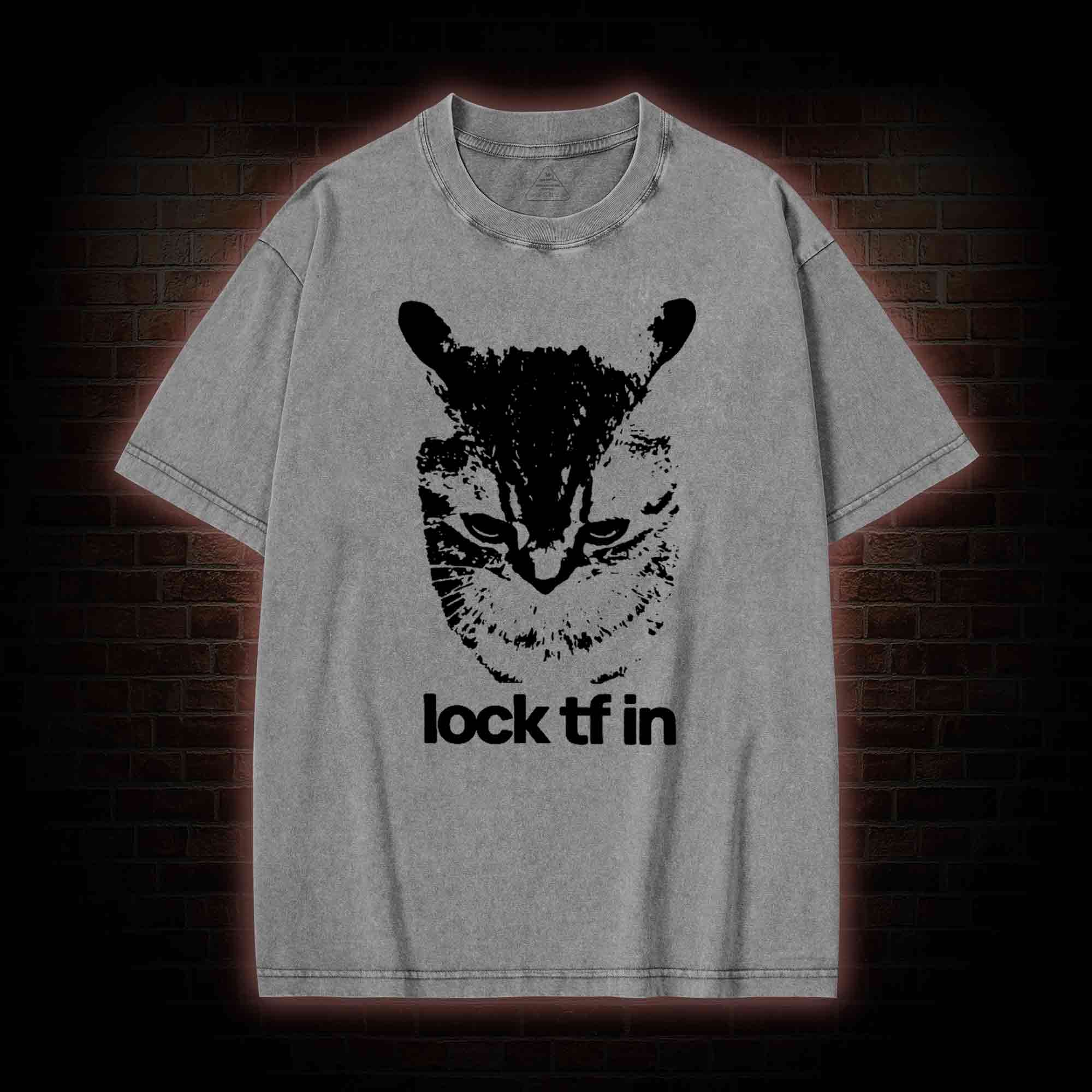 Lock TF in Cat Washed T-shirt
