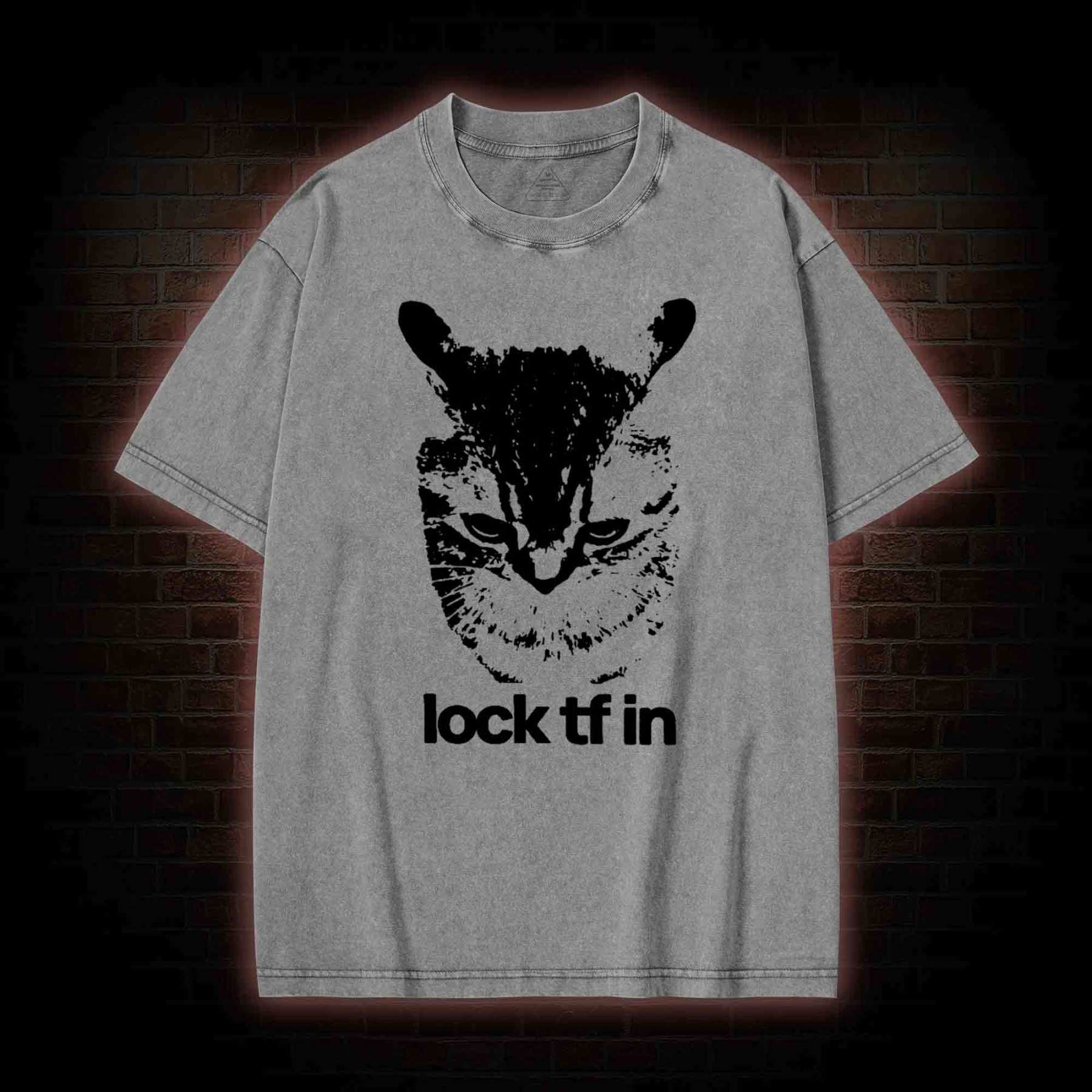 Lock TF in Cat Washed T-shirt