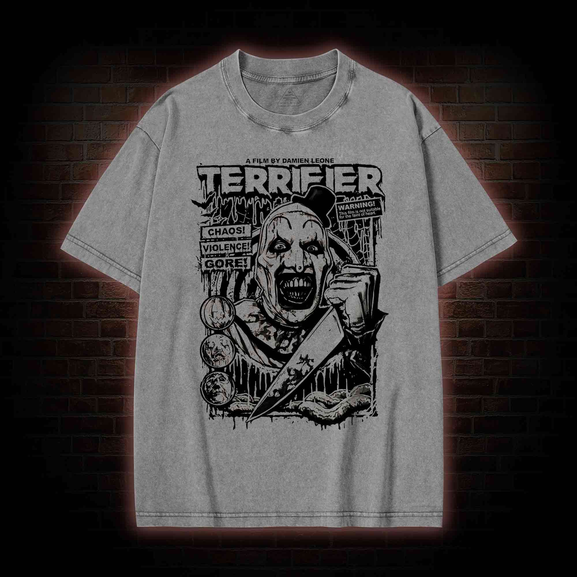 He was Creating an Evil Art form Washed T-shirt