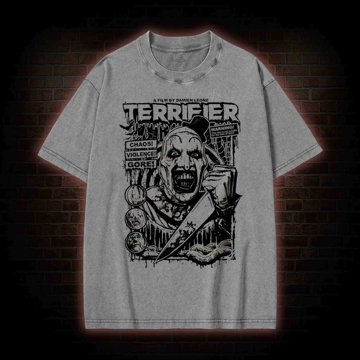 He was Creating an Evil Art form Washed T-shirt