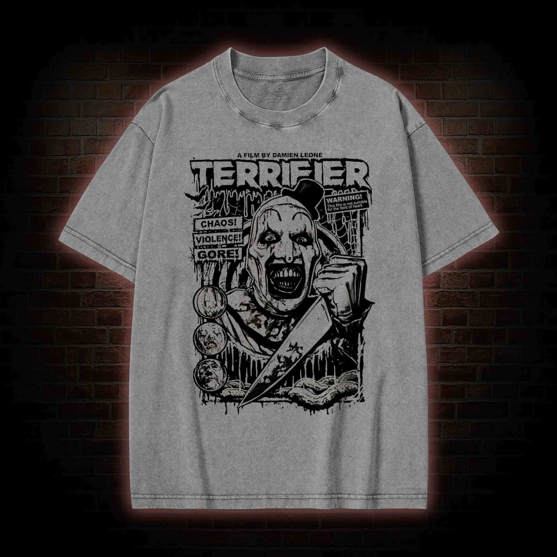 He was Creating an Evil Art form Washed T-shirt