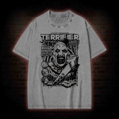 He was Creating an Evil Art form Washed T-shirt