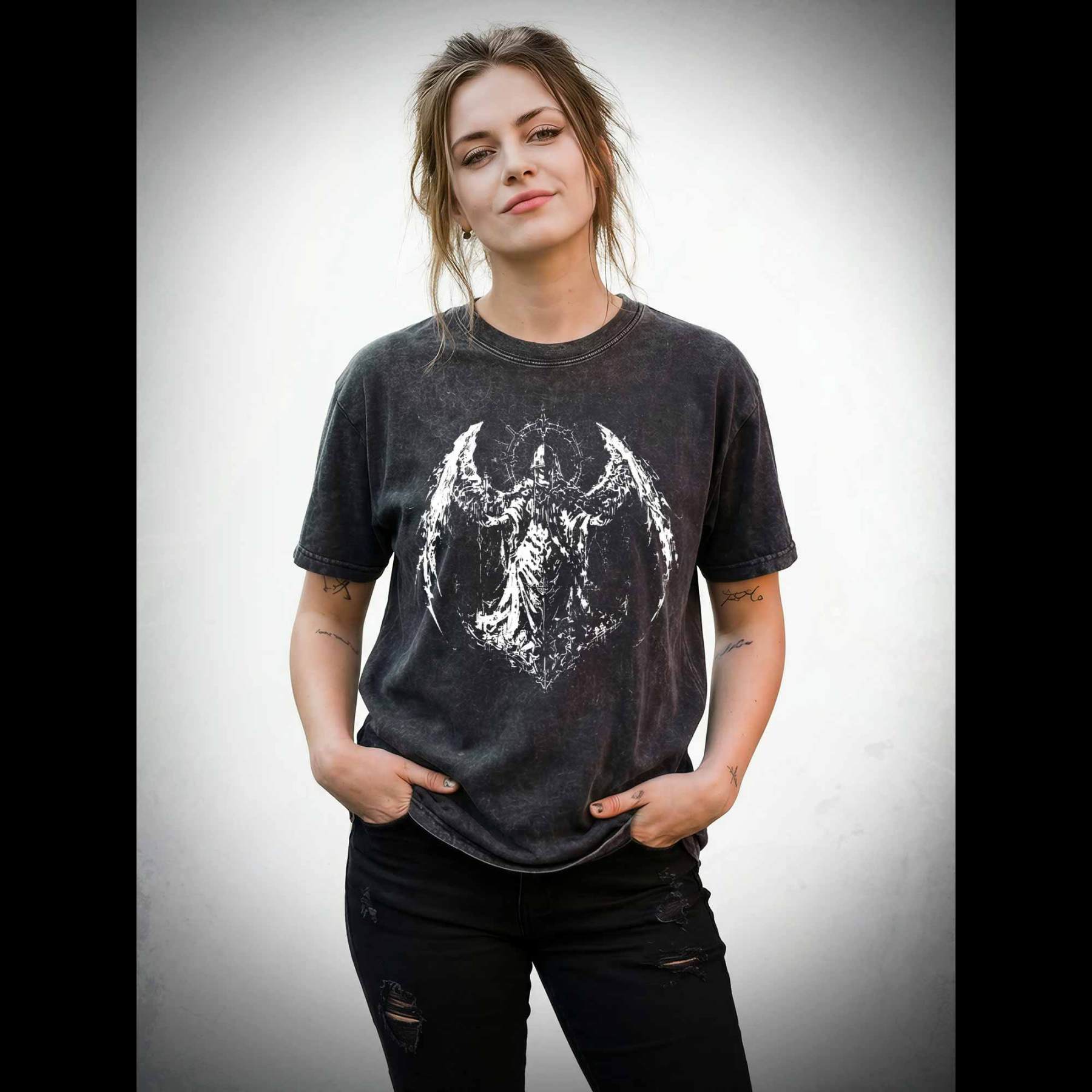 Gothic Angel Washed T-shirt