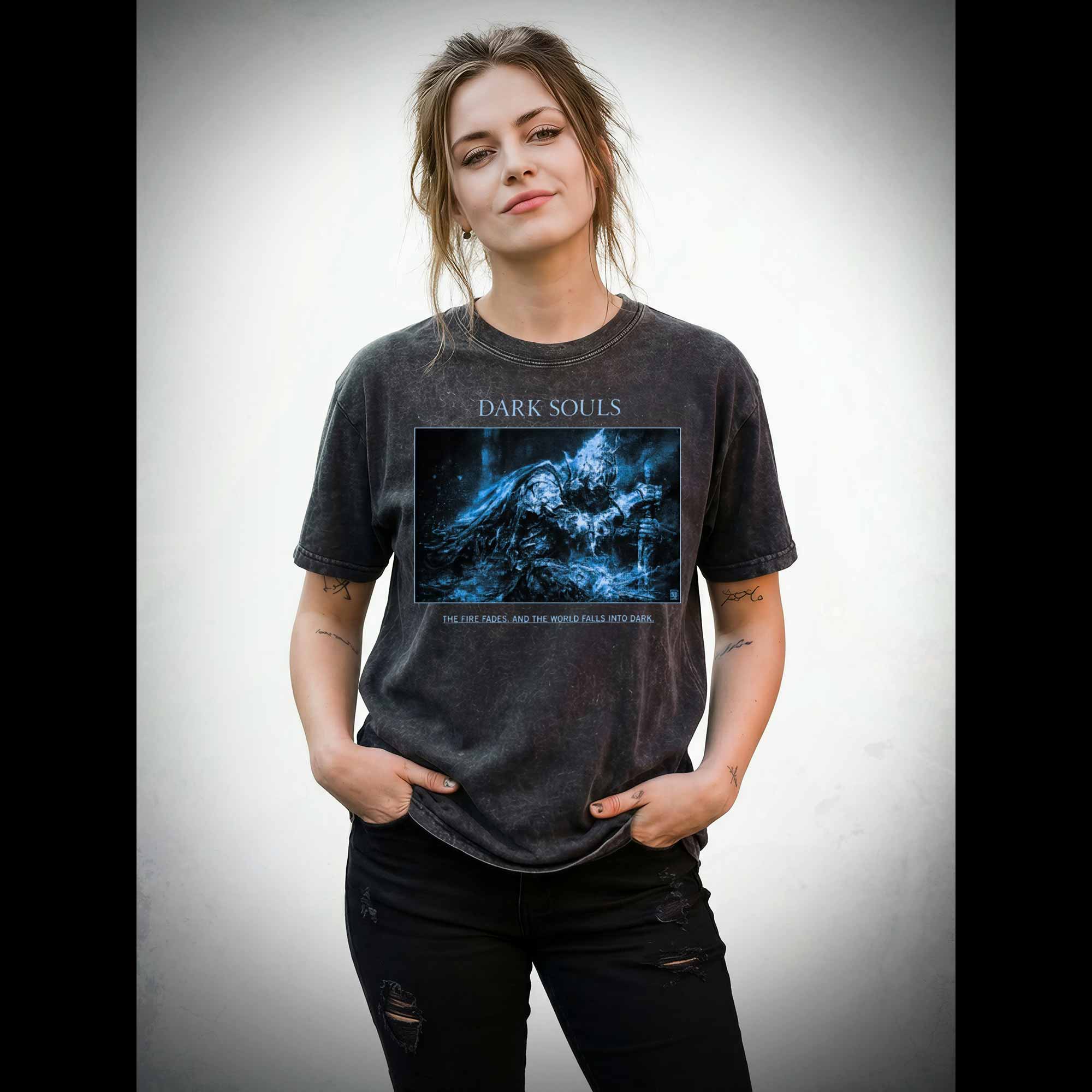 The World Falls into Dark Washed T-shirt