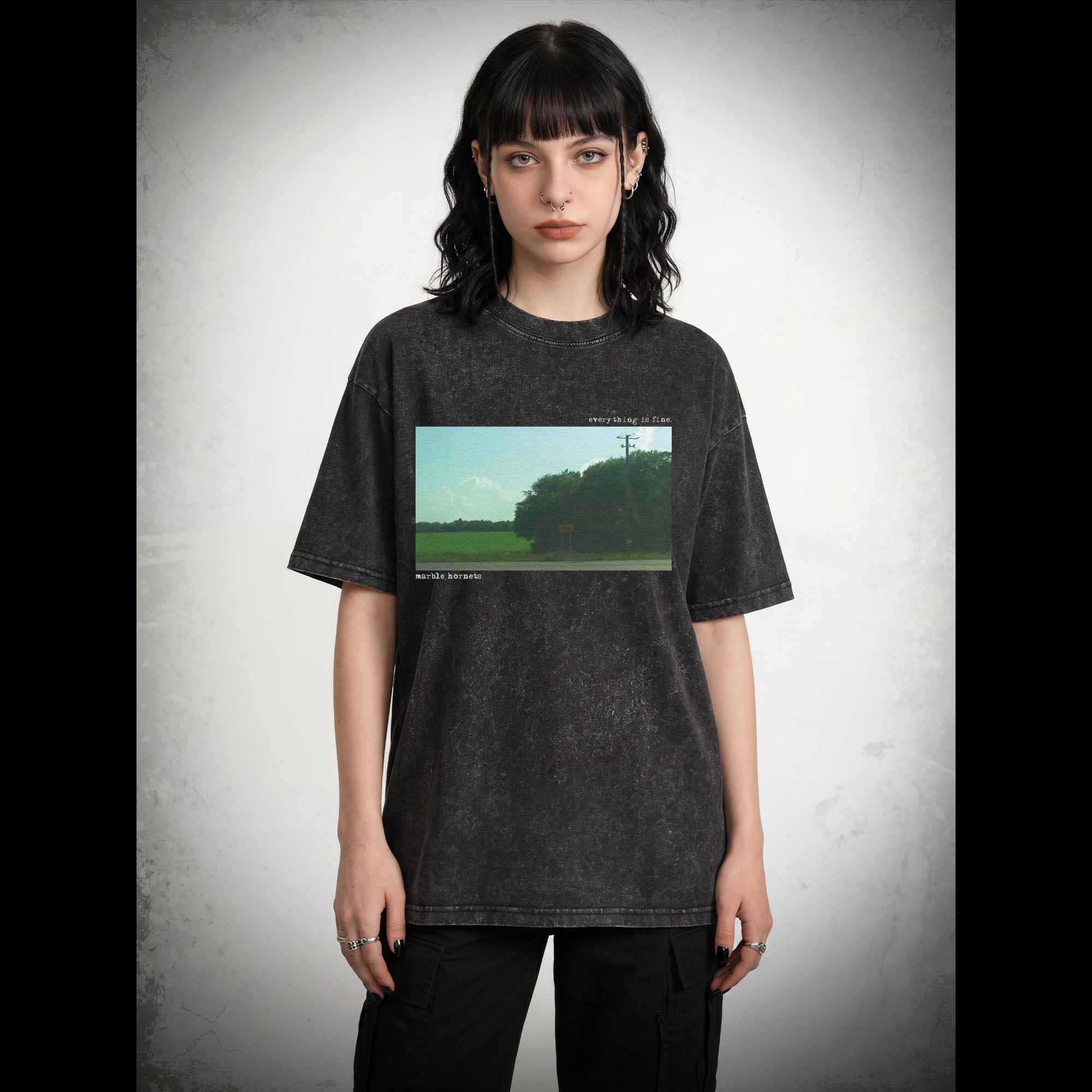 Everying is Fine Washed T-shirt