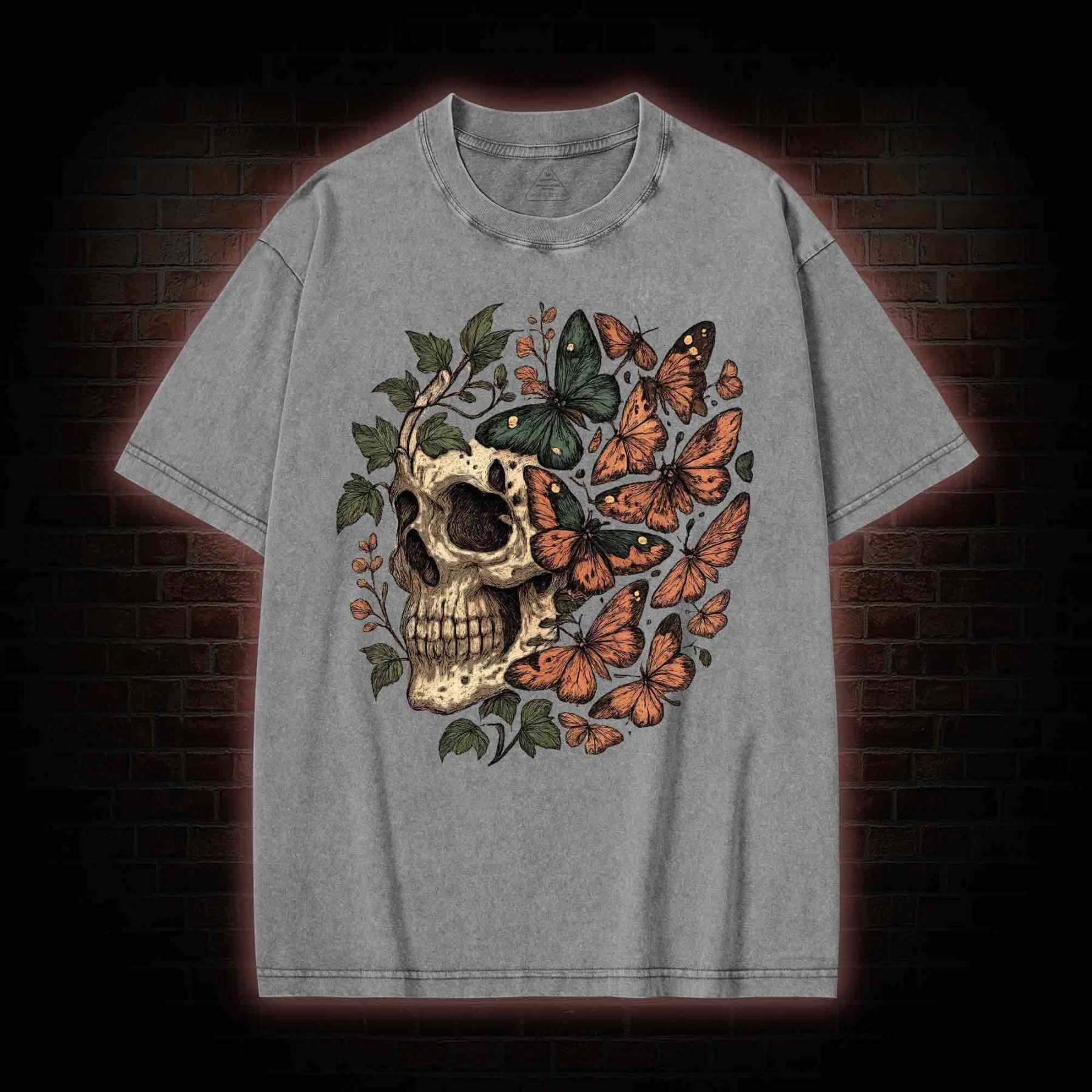 Skull & Butterflie Washed T-shirt