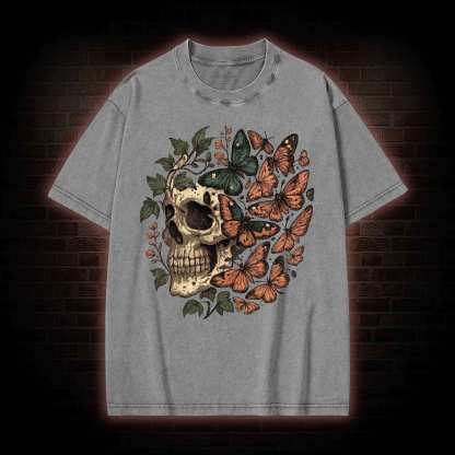 Skull & Butterflie Washed T-shirt