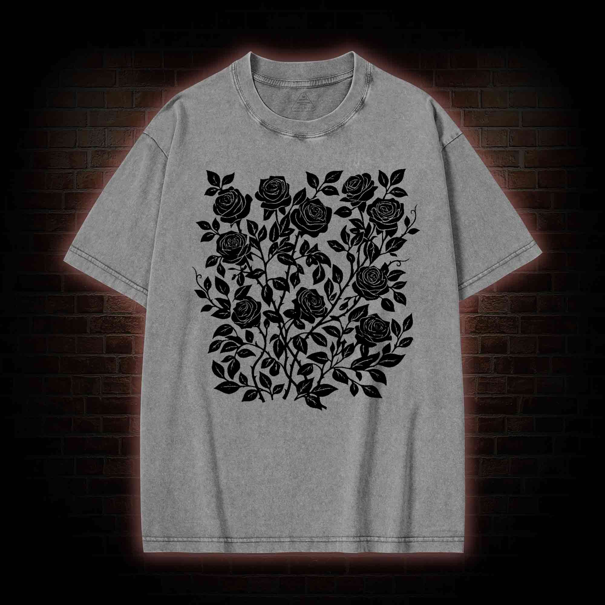 Gothic Flower Washed T-shirt