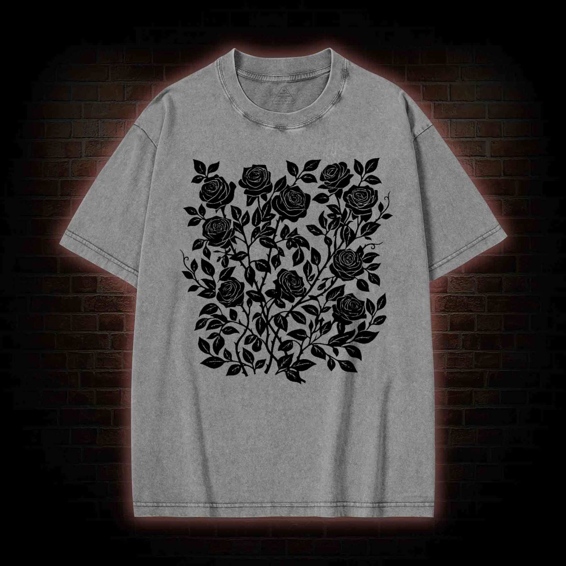 Gothic Flower Washed T-shirt