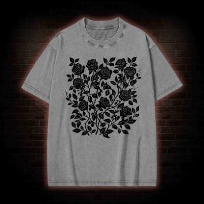 Gothic Flower Washed T-shirt