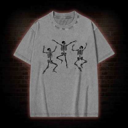 Dancing Skeleton Washed T-shirt