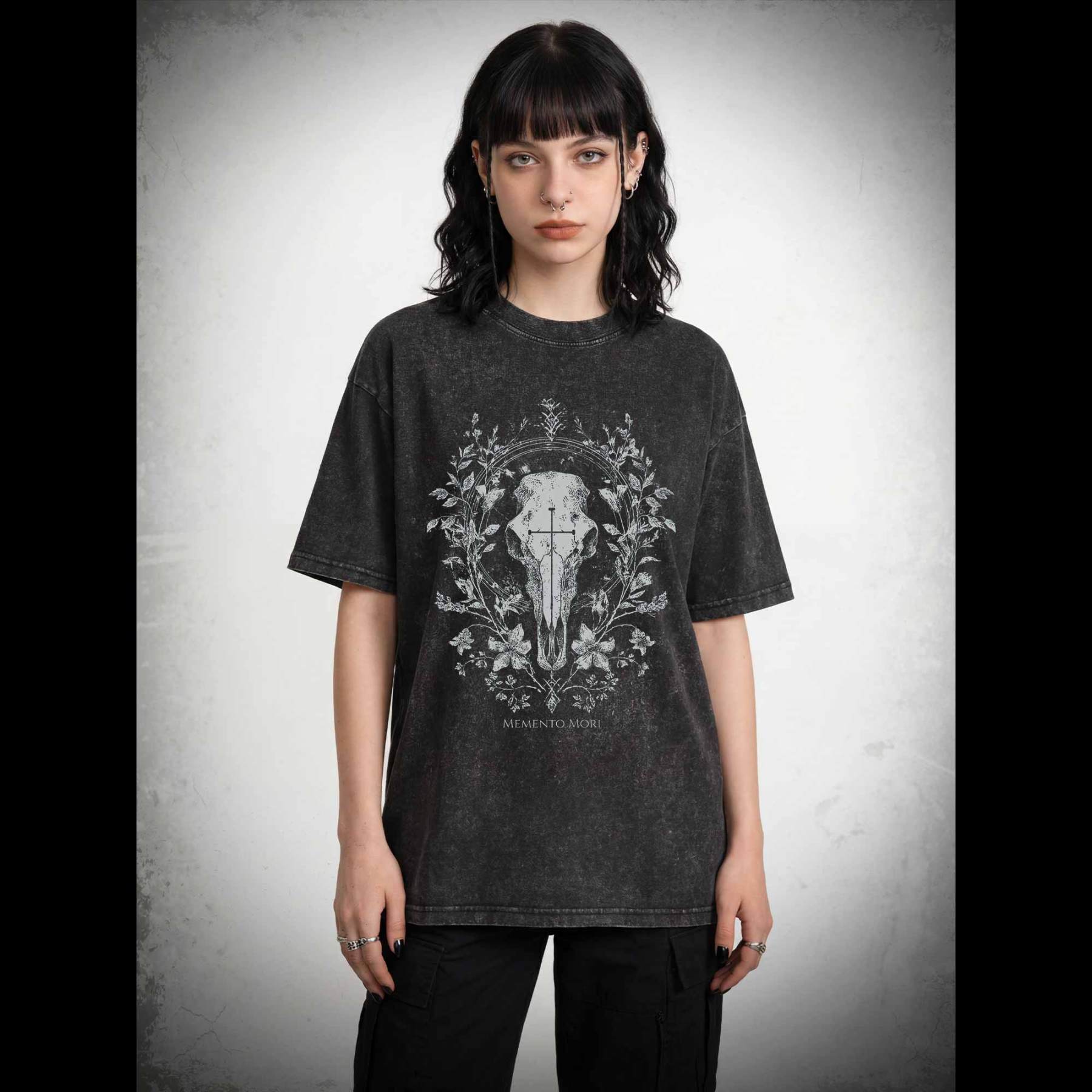 Memento Mori Skull Washed T-shirt