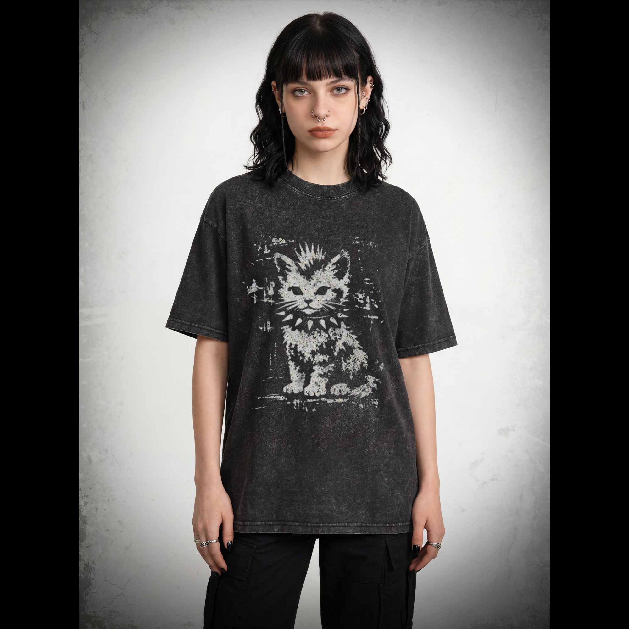 Punk Kitten Washed T-shirt