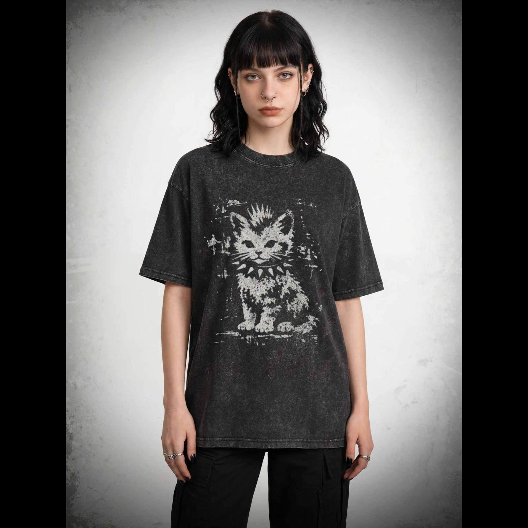 Punk Kitten Washed T-shirt