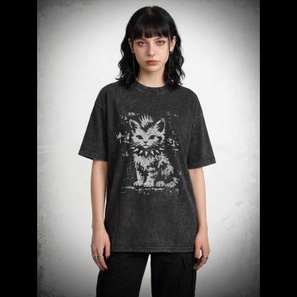 Punk Kitten Washed T-shirt