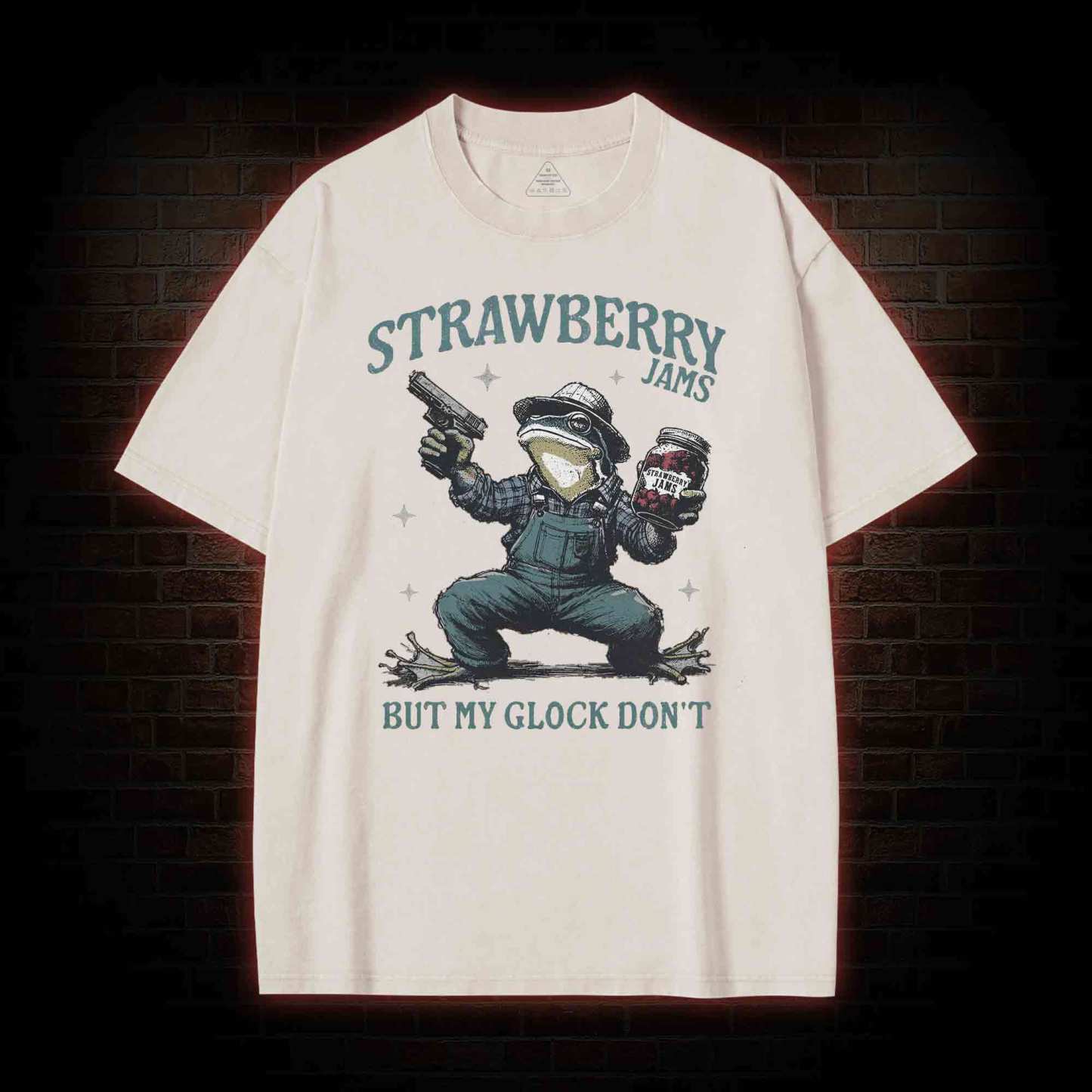 Strawberry Jams but My Glock Don't Washed T-shirt