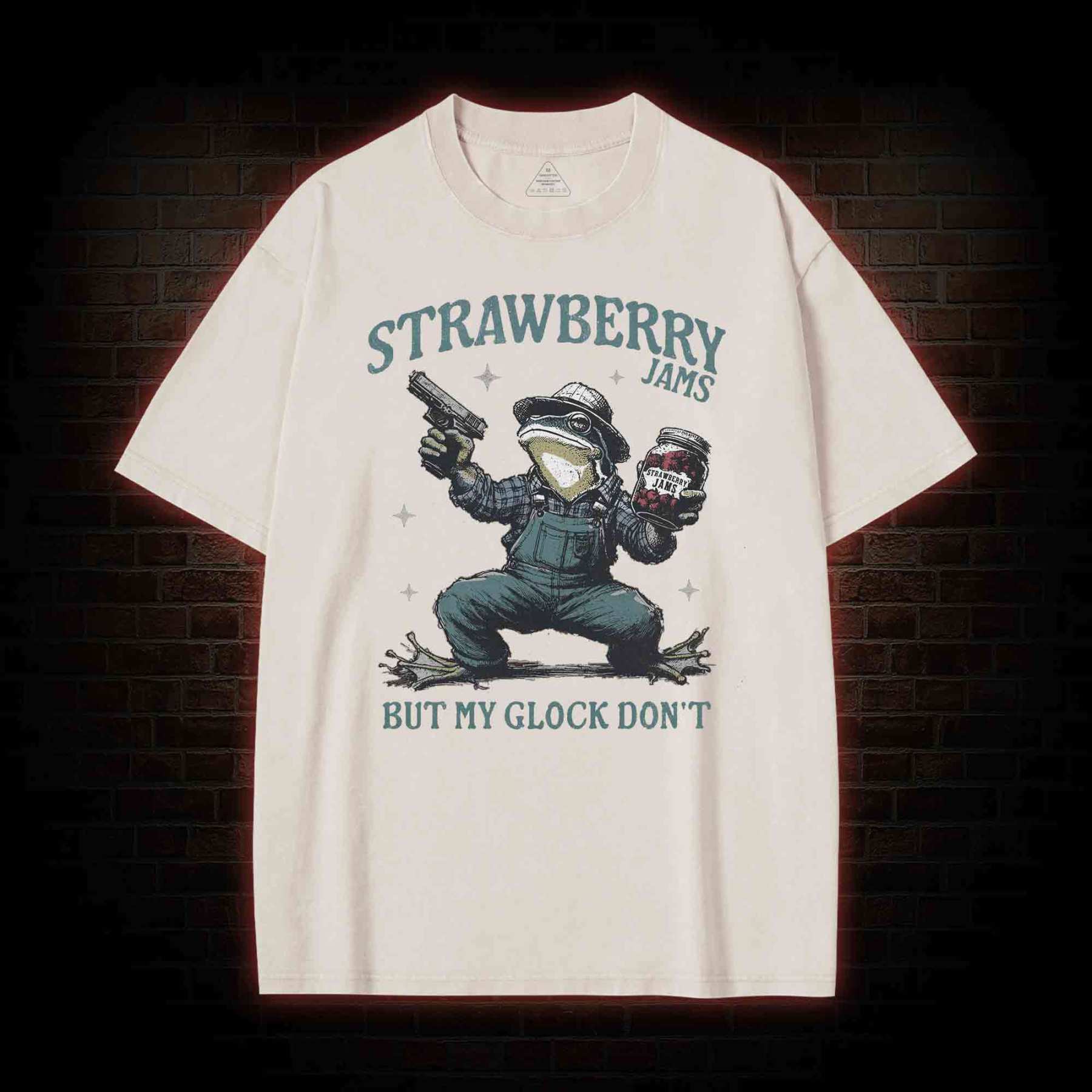 Strawberry Jams but My Glock Don't Washed T-shirt
