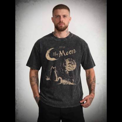 The Moon Cat Washed T-shirt