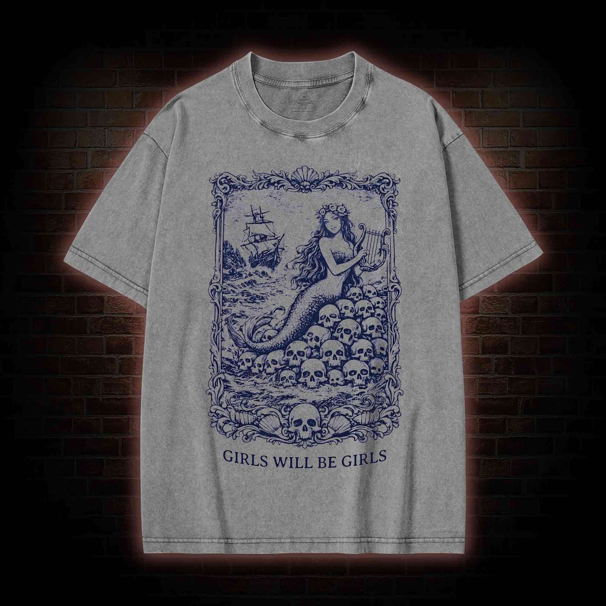 Girls will be Girls Washed T-shirt
