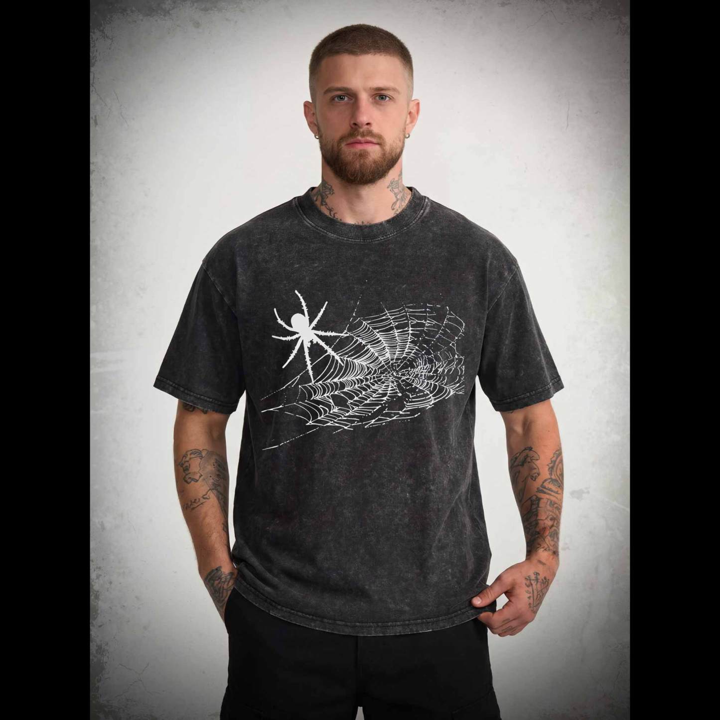 Spider Web Bat Washed T-shirt