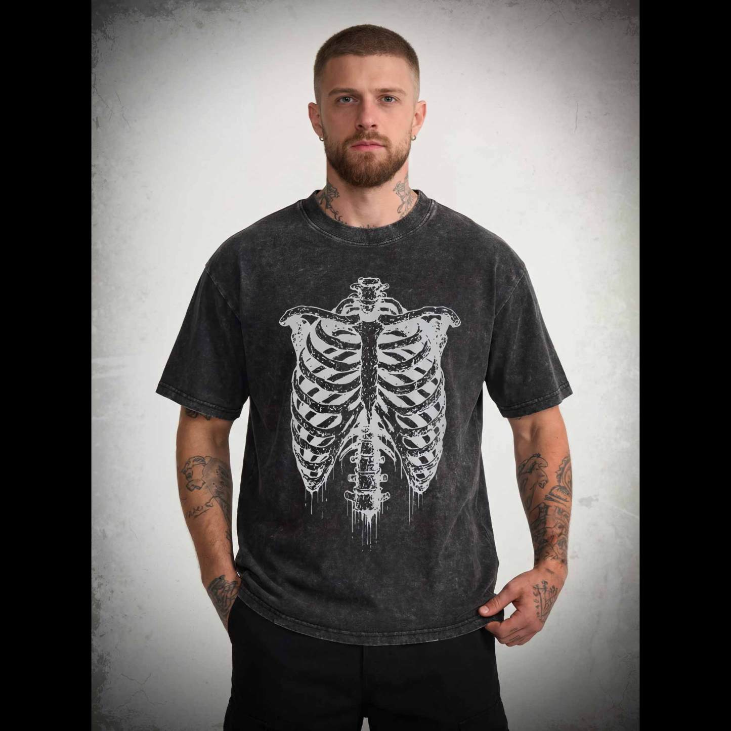 Rib Cage Skeleton Washed T-shirt