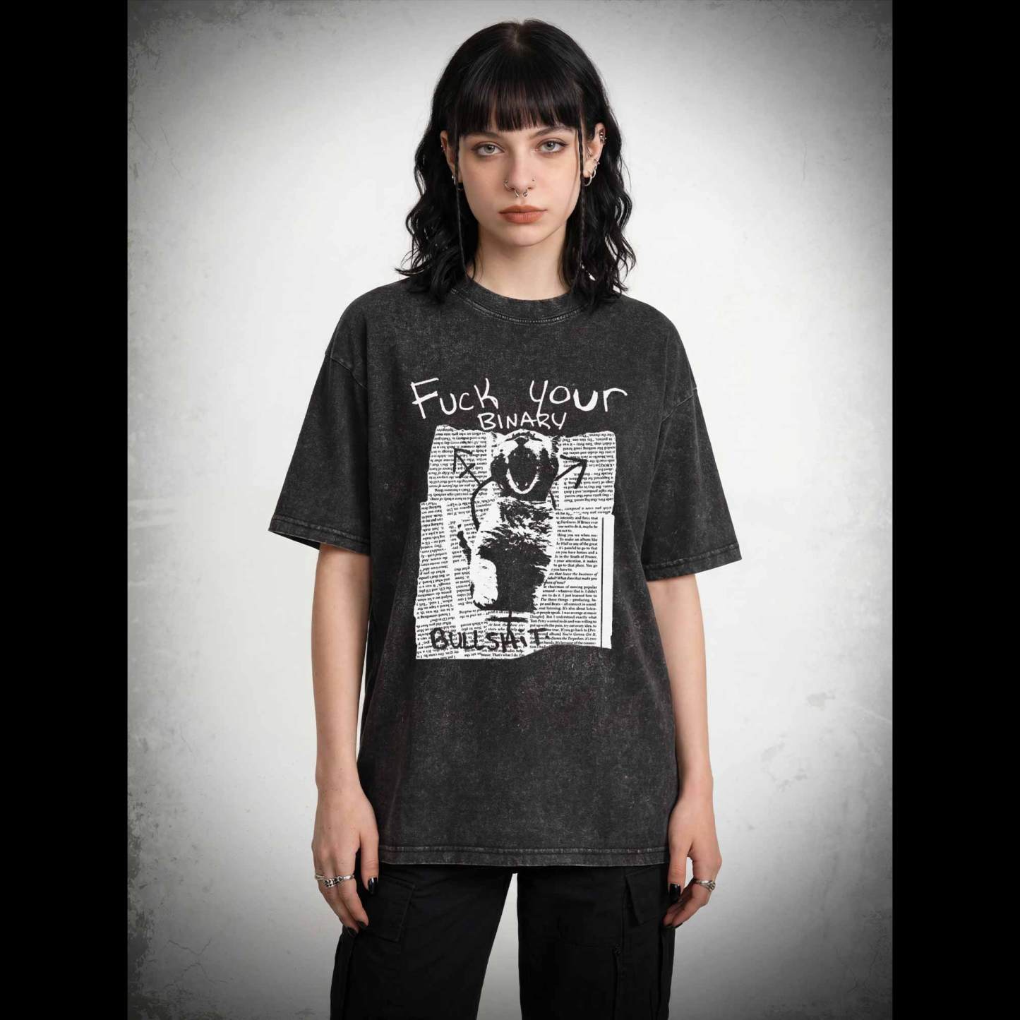 Fuck Your Binary Washed T-shirt