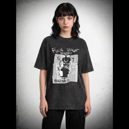 Fuck Your Binary Washed T-shirt