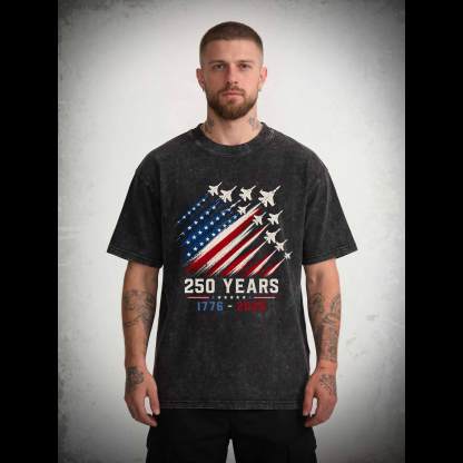 Patriotic Jet Fighter Washed T-shirt