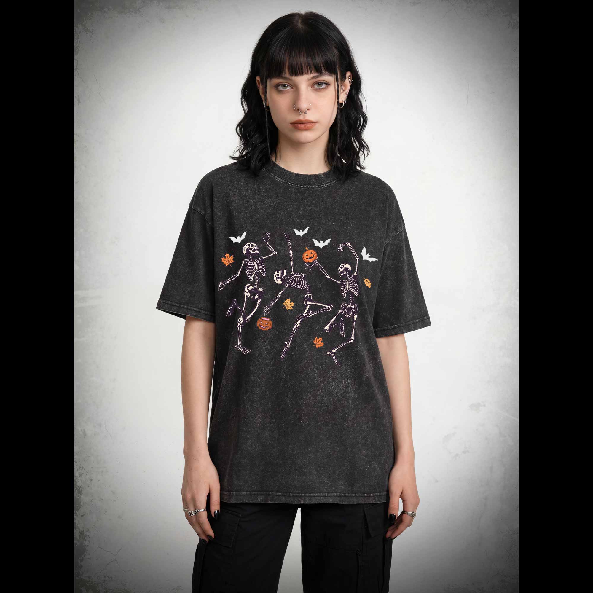 Dancing Skeletons Washed T-shirt