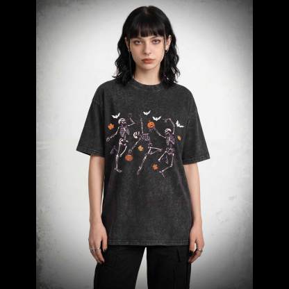 Dancing Skeletons Washed T-shirt