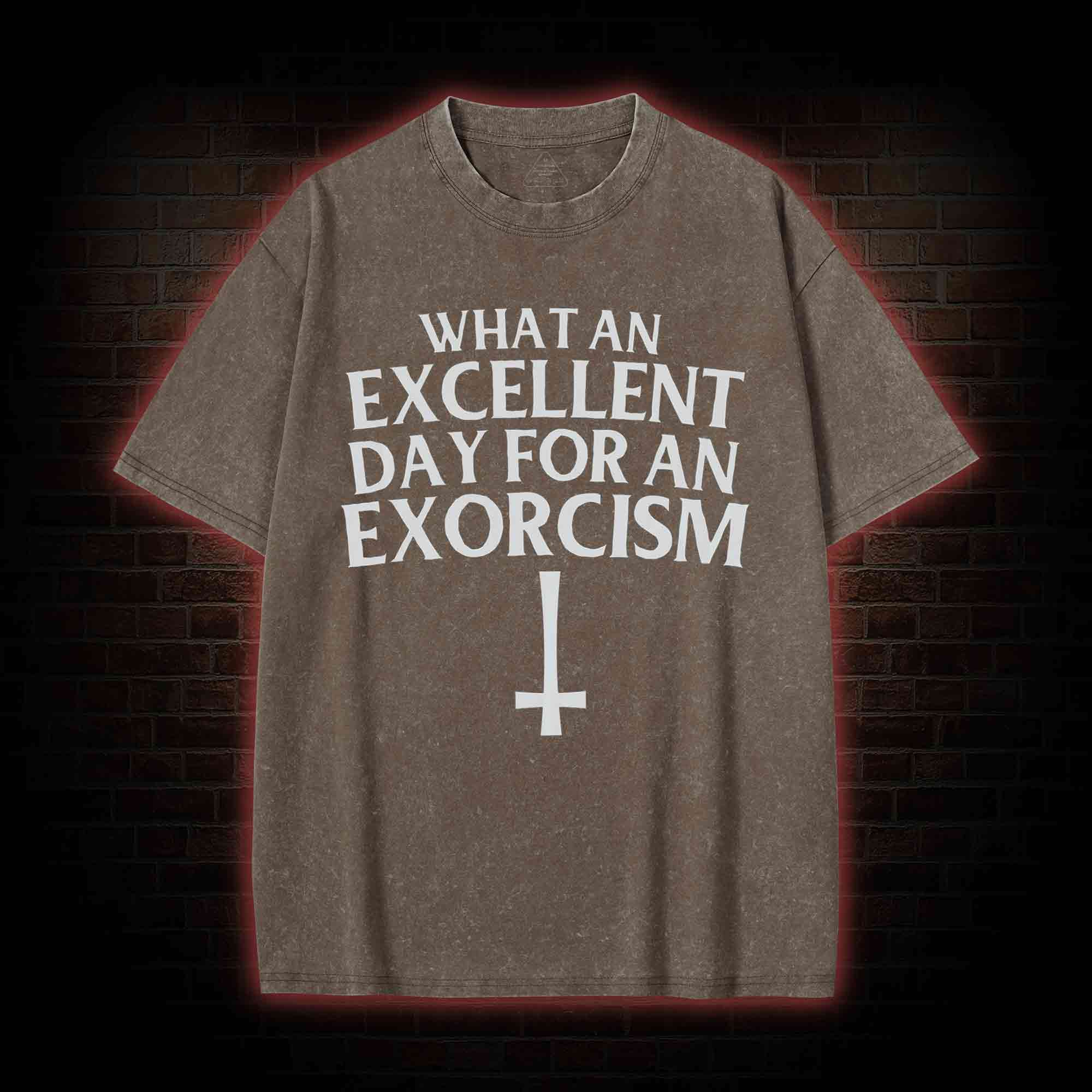 What an Excellent Day for an Exorcism Washed T-shirt