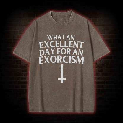 What an Excellent Day for an Exorcism Washed T-shirt