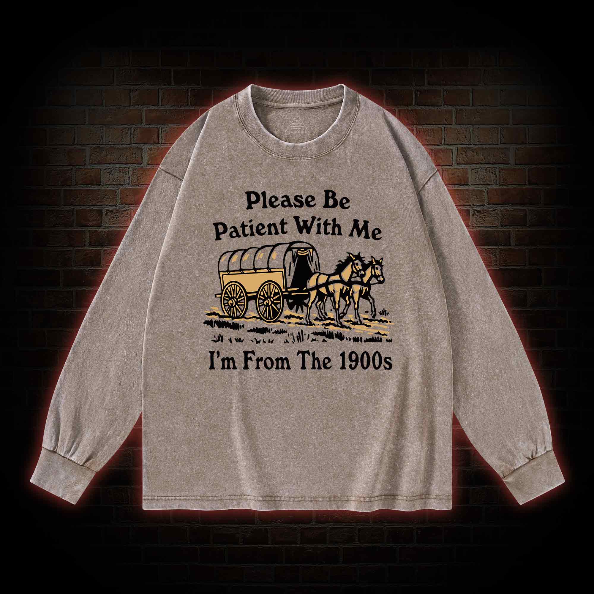 Please Be Patient With Me Washed Long-Sleeve T-shirt
