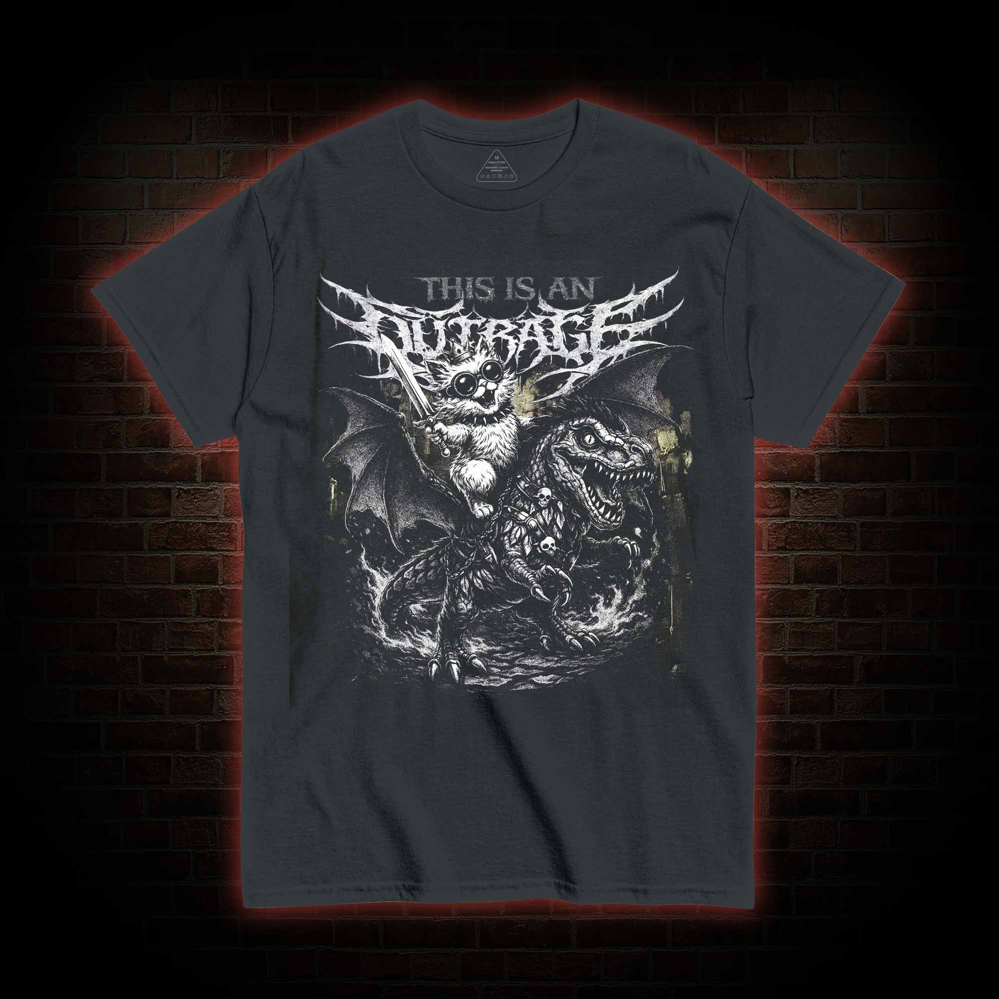 This is an Outrage T-shirt