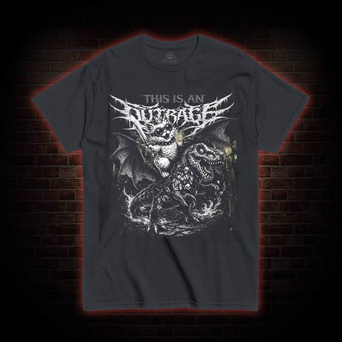 This is an Outrage T-shirt