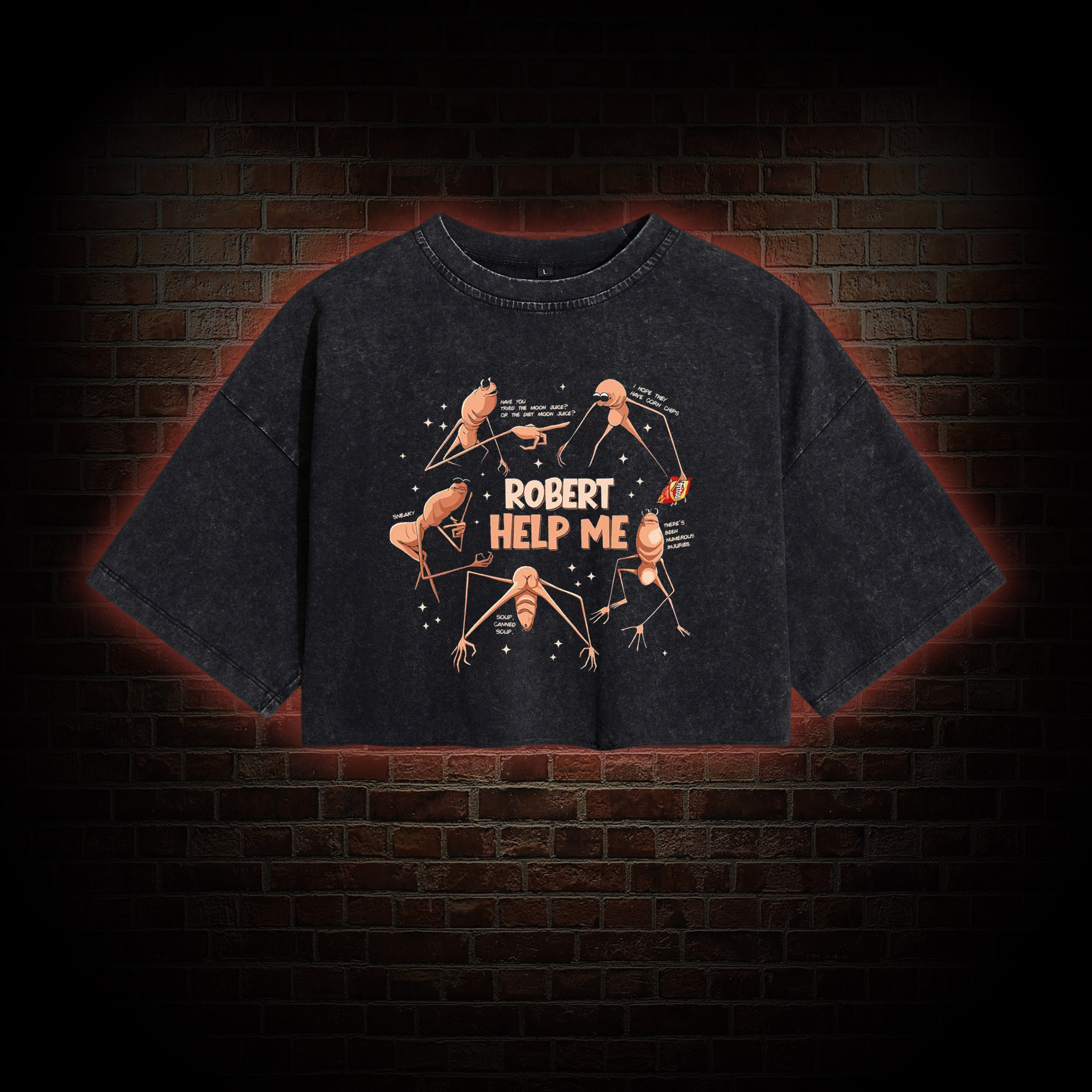 Robert Help Me Washed Cropped T-shirts