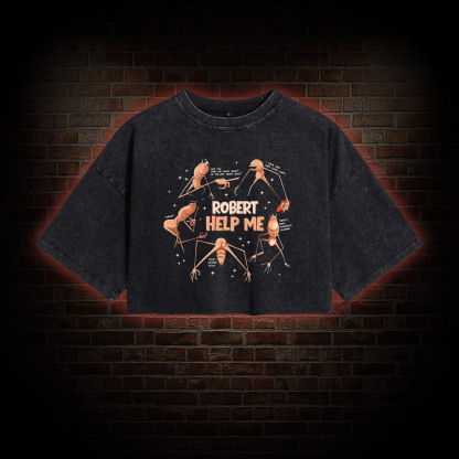 Robert Help Me Washed Cropped T-shirts