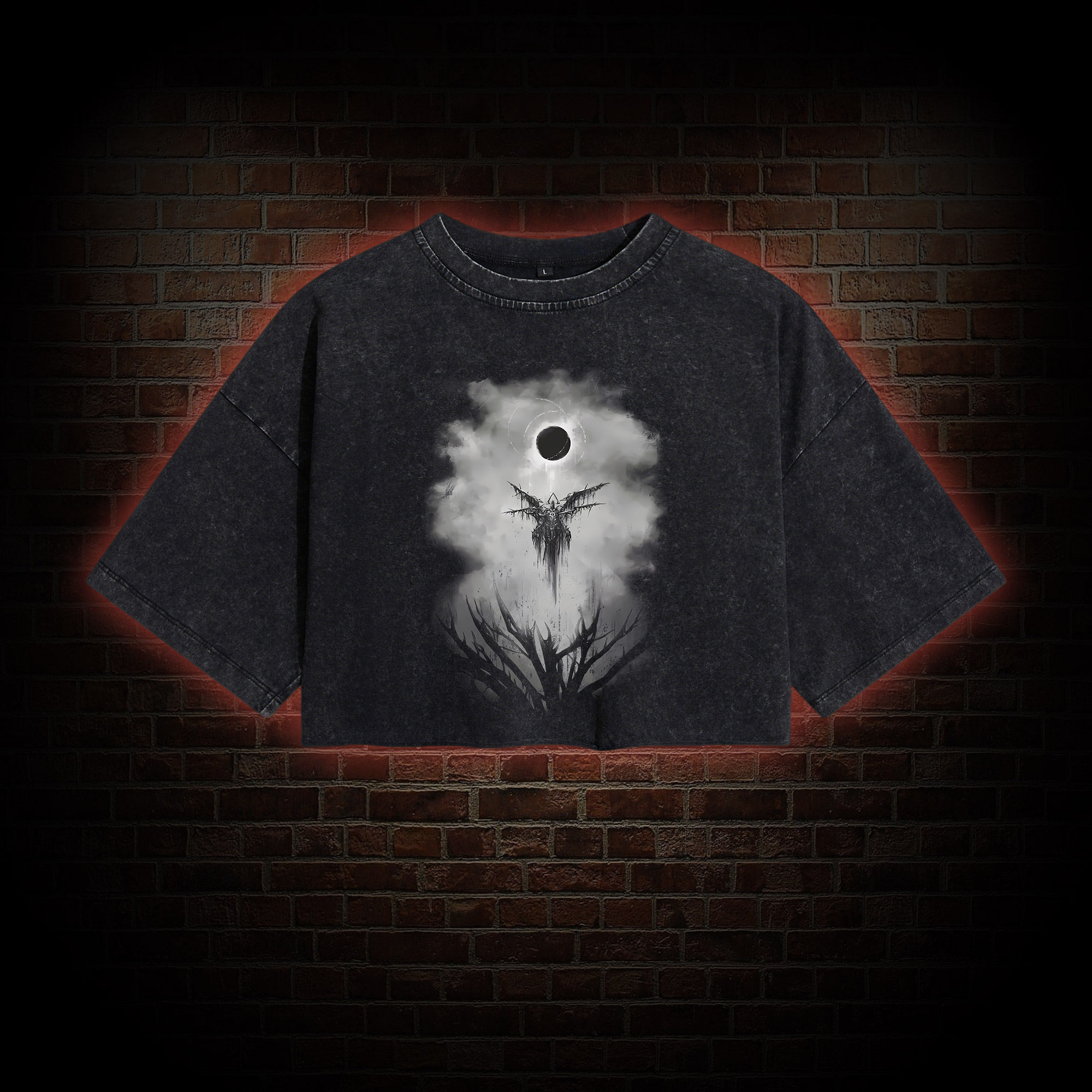 Angel of Death Washed Cropped T-shirts