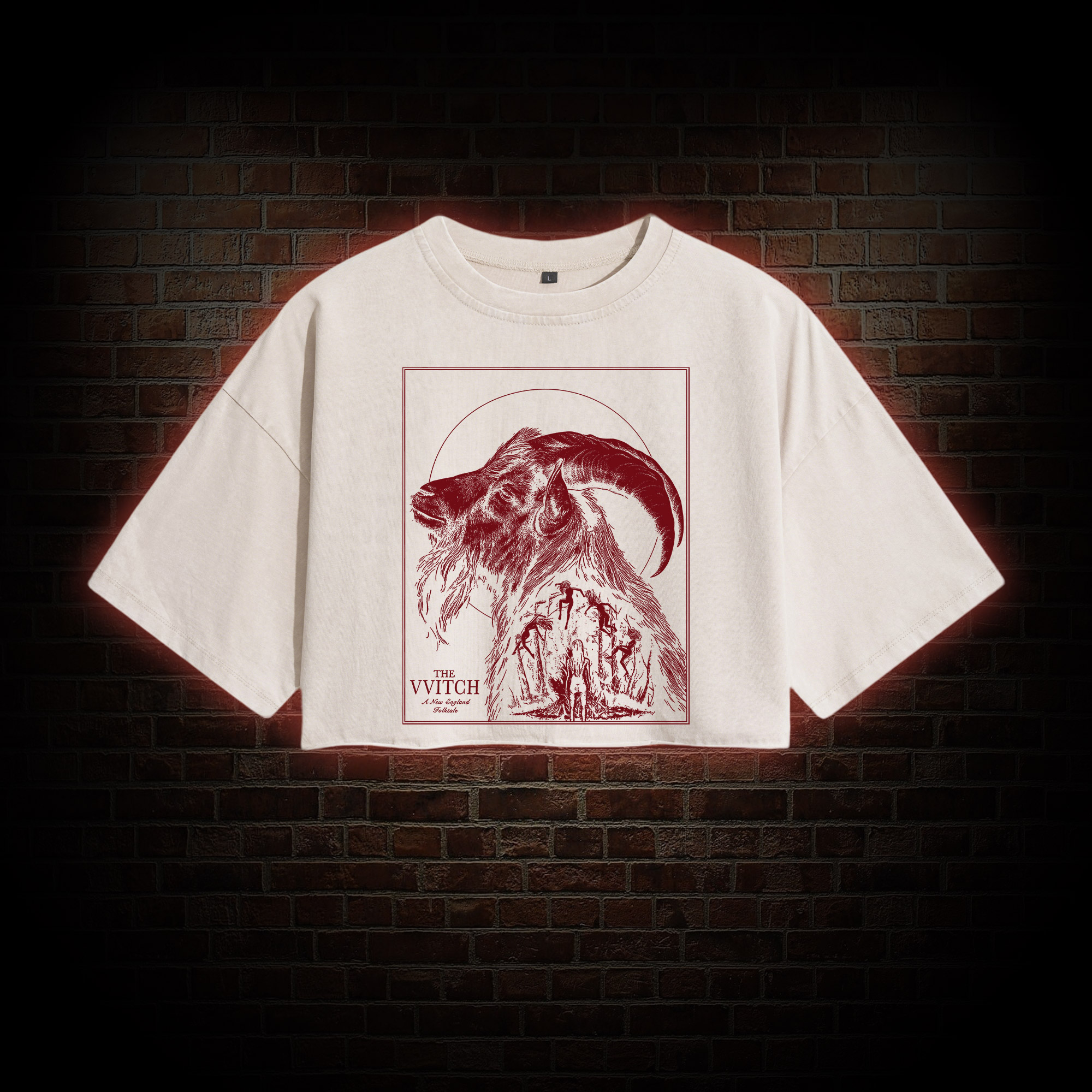 The Witch Inspired Black Phillip Washed Cropped T-shirts