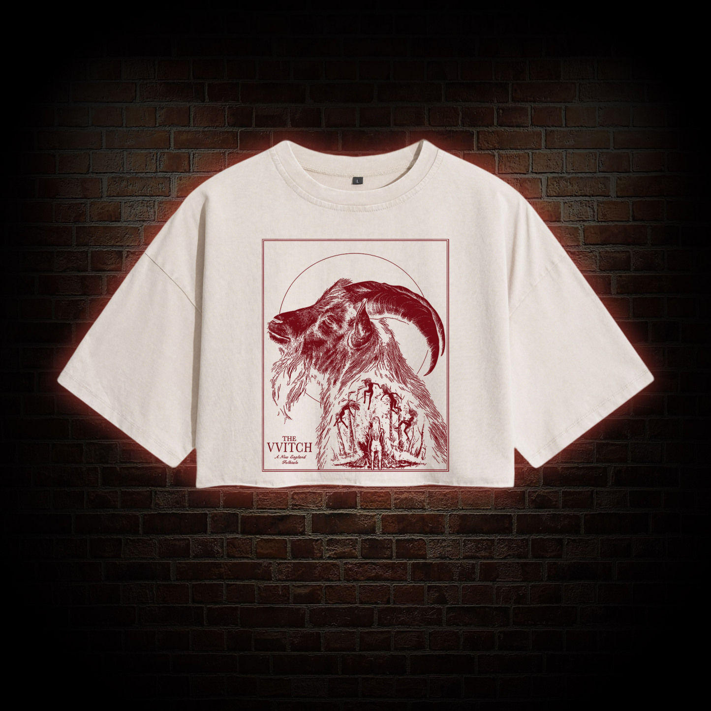 The Witch Inspired Black Phillip Washed Cropped T-shirts